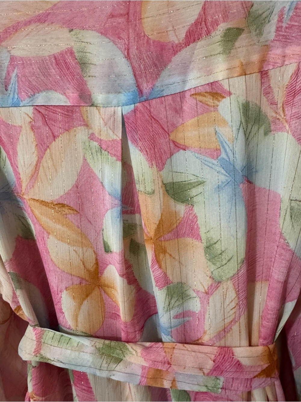 NWOT Luxxel Pink Multi-Color Floral Tie-Waist Mini Dress - Picture 5 of 9